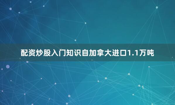 配资炒股入门知识自加拿大进口1.1万吨
